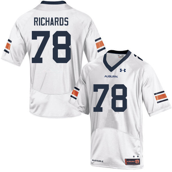 Men #78 Evan Richards Auburn Tigers College Football Jerseys Sale-White - Click Image to Close